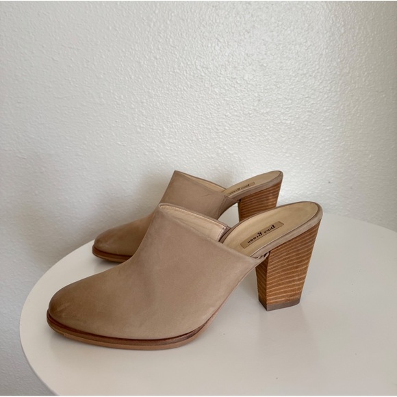Paul Green Vonda Mule Stacked Block Heel Tan Nubuck Leather Size 7 - Picture 5 of 10